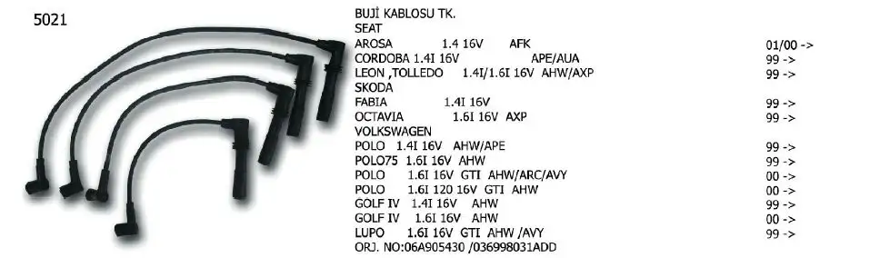 ÜNÜVAR 5021 Buji Kablosu
