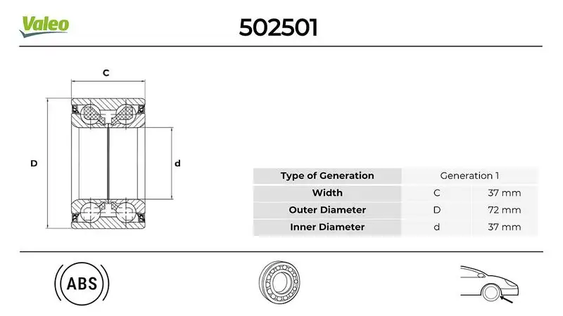 VALEO 502501 Ön Aks Rulmanı