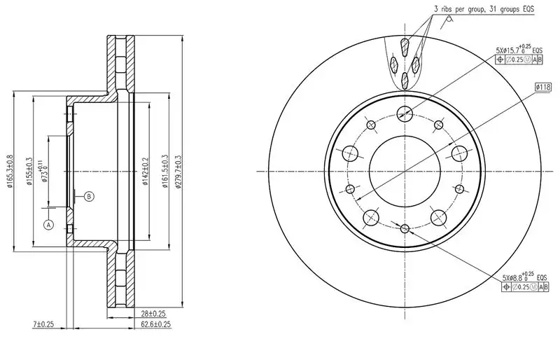 MGA 50428 Ön Fren Diski 51740246