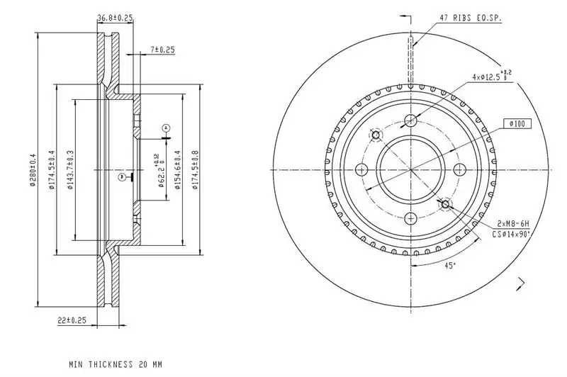 MGA 50489 Ön Fren Diski 51712C8500