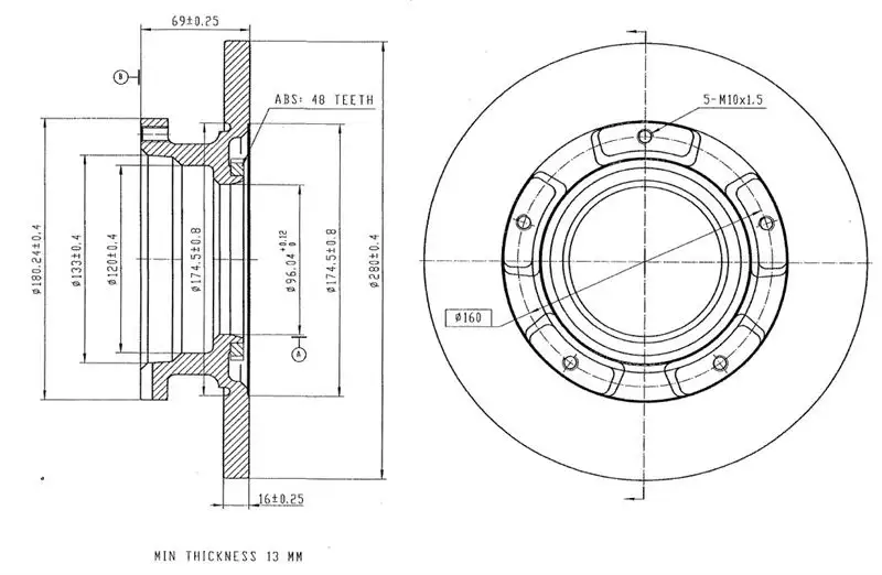 MGA 50610 Arka Fren Diski 6C112A097AB