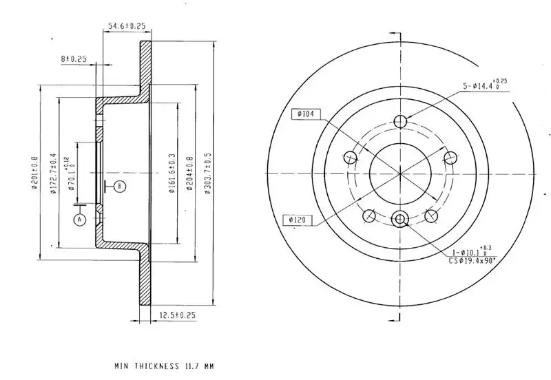 MGA 50695 Arka Fren Diski SDB000470