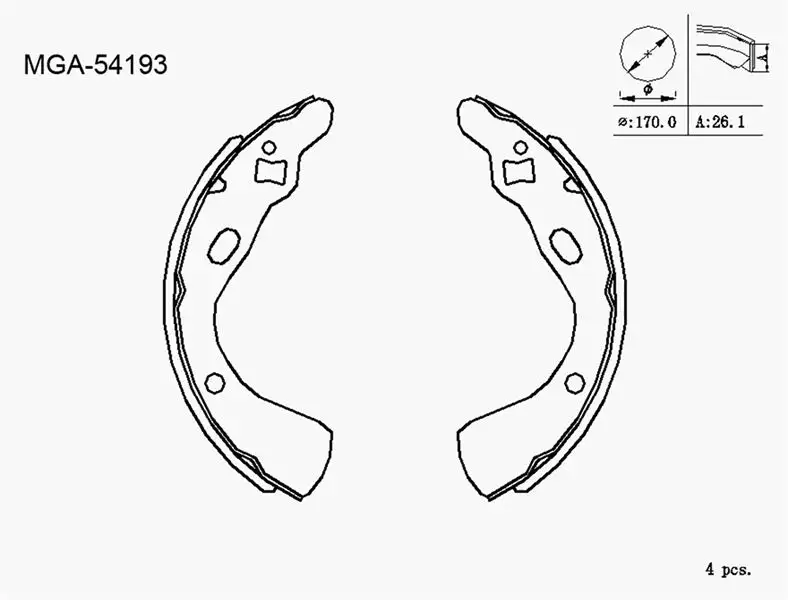 MGA 54193 Arka Fren Balatası KK1502638Z