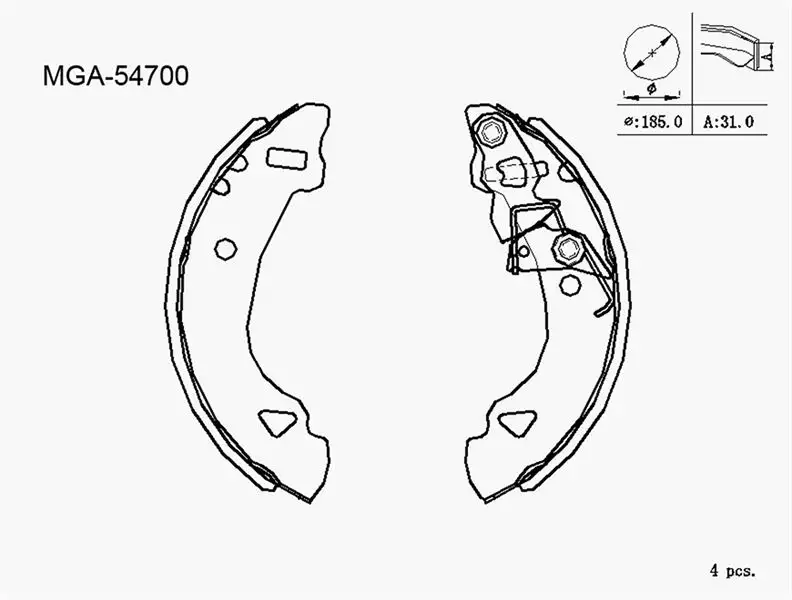 MGA 54700 Arka Fren Balatası 77362291