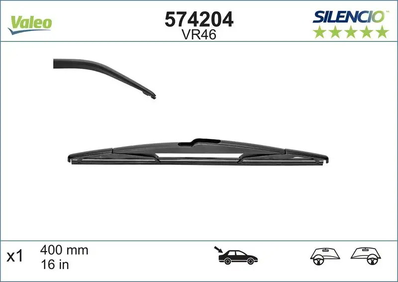 VALEO 574204 Arka Silecek Süpürgesi