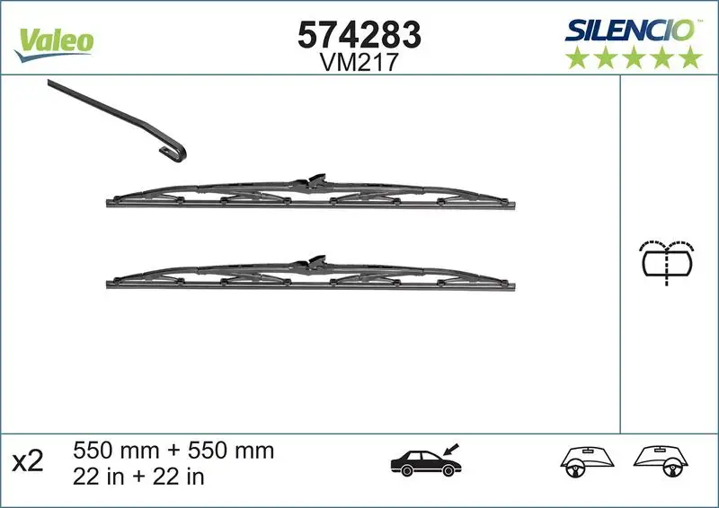 VALEO 574285 Silecek Süpürgesi (Takım) 6423L5