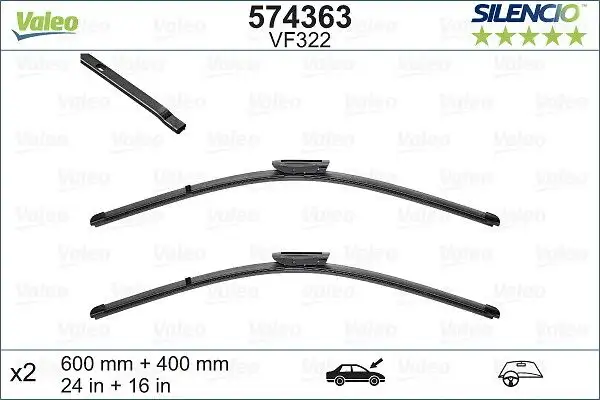 VALEO 574363 Silecek Süpürgesi (Takım)