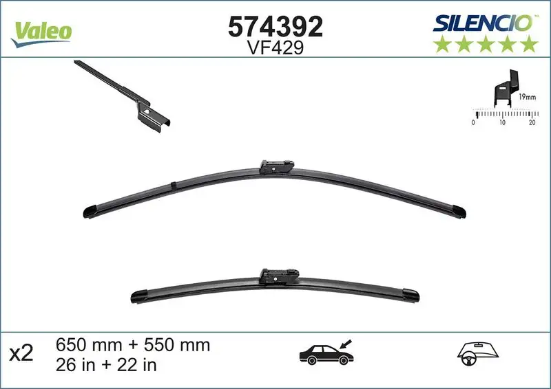 VALEO 574392 Silecek Süpürgesi (Takım)