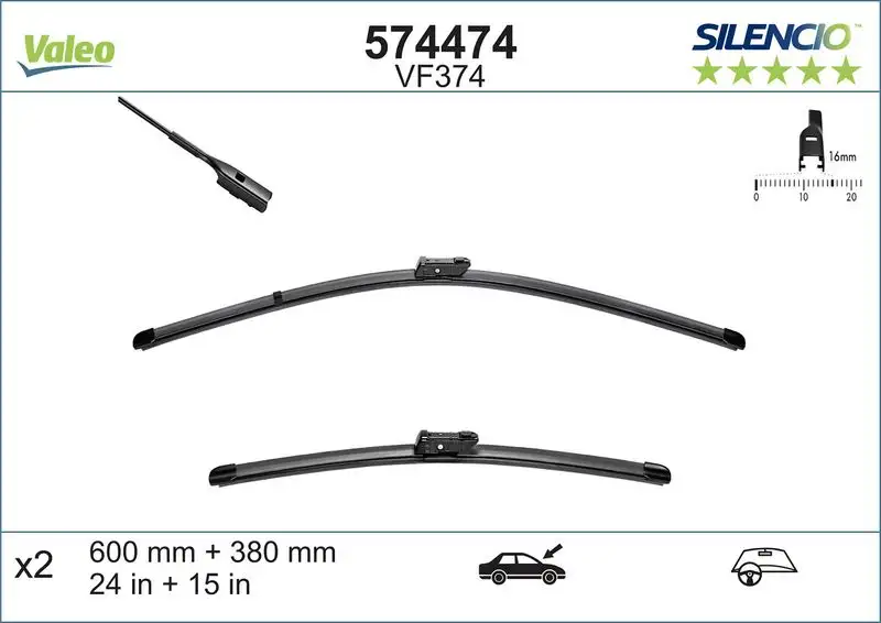 VALEO 574474 Silecek Süpürgesi (Takım)