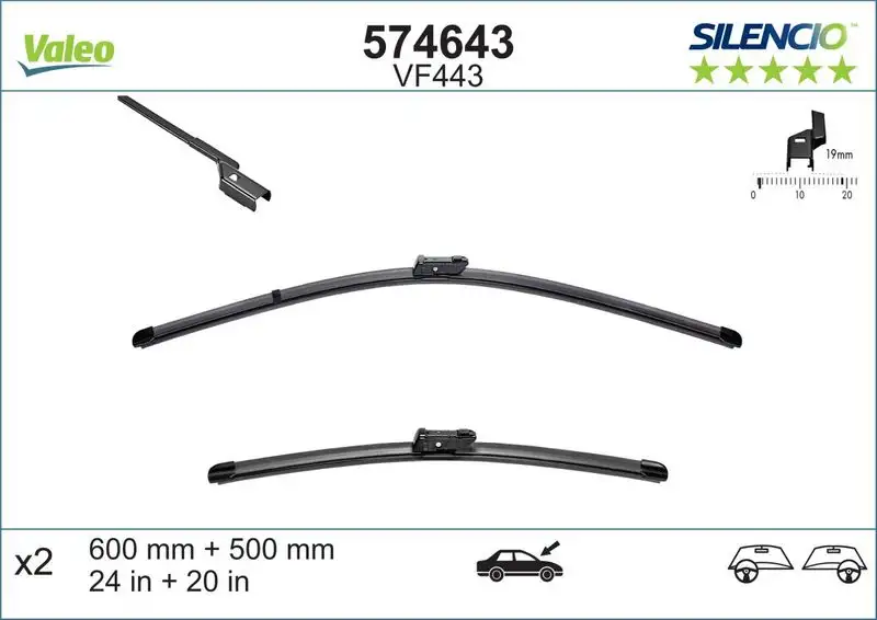 VALEO 574643 Silecek Süpürgesi (Takım)