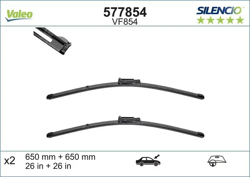 VALEO 577854 Silecek Süpürgesi (Takım) 5P0998002A
