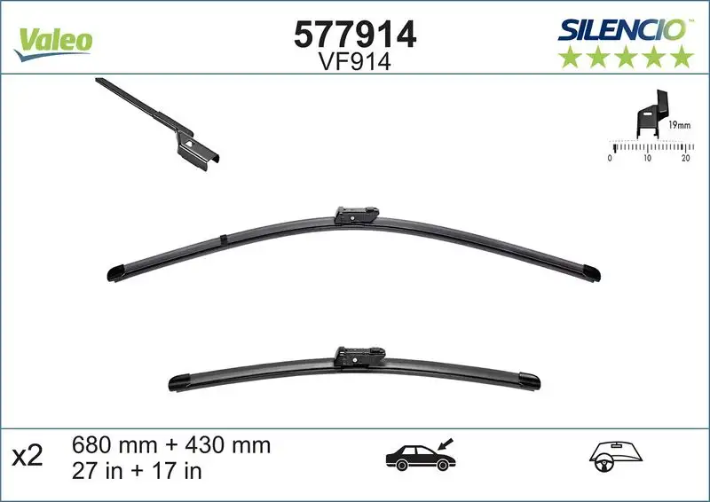 VALEO 577914 Silecek Süpürgesi (Takım)