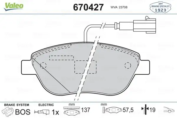 VALEO 670427 Ön Fren Balatası