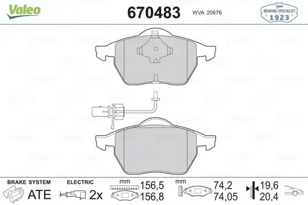 VALEO 670483 Ön Fren Balatası