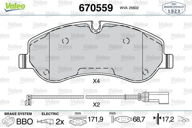 VALEO 670559 Ön Fren Balatası