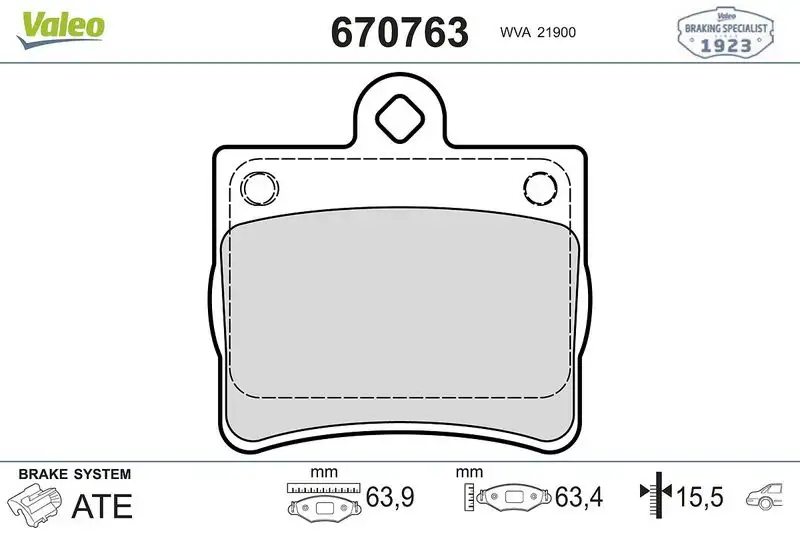 VALEO 670763 Arka Fren Balatası