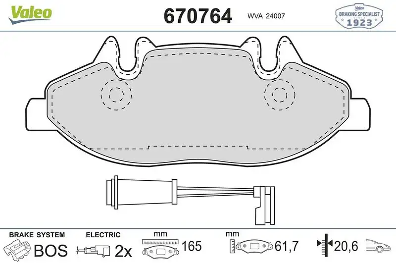 VALEO 670764 Ön Fren Balatası