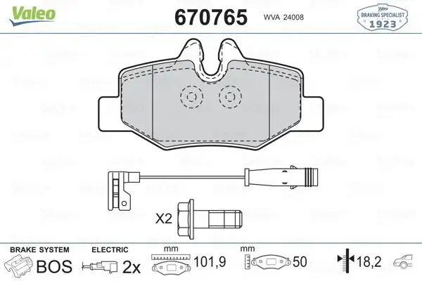 VALEO 670765 Arka Fren Balatası