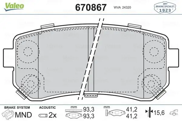 VALEO 670867 Arka Fren Balatası