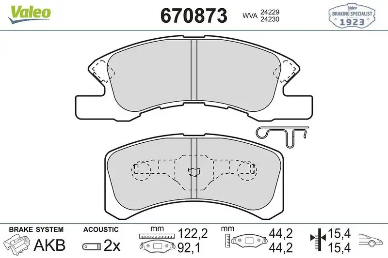 VALEO 670873 Ön Fren Balatası