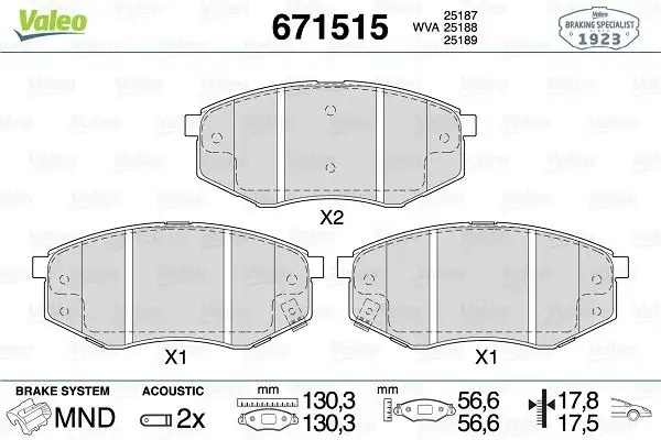 VALEO 671515 Ön Fren Balatası