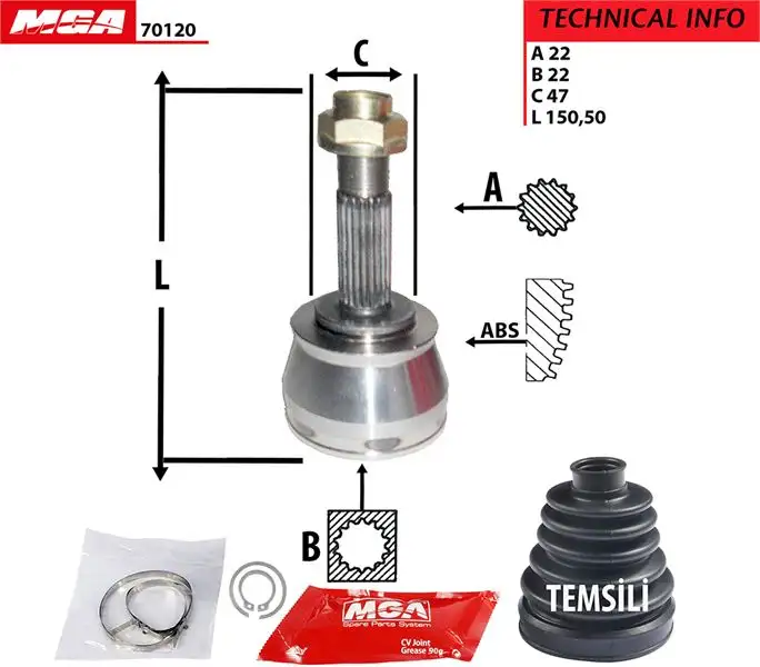 MGA 70120 Aks Kafası (Dış) 46307406