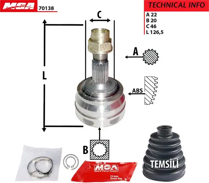 MGA 70138 Aks Kafası (Dış) 7629457