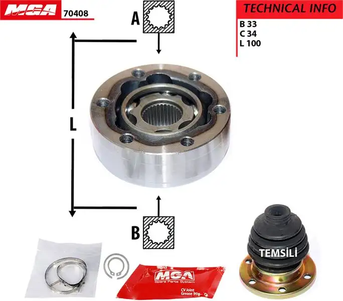 MGA 70408 Aks Kafası (İç) 1K0498103