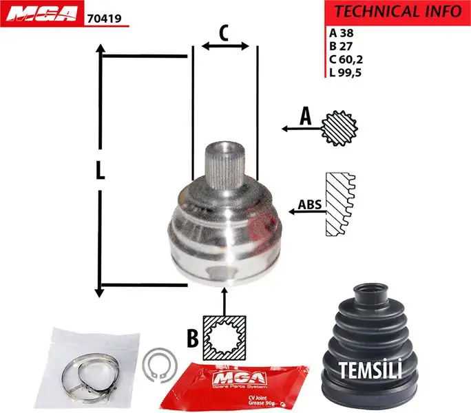 MGA 70419 Aks Kafası (Dış) 701498099B