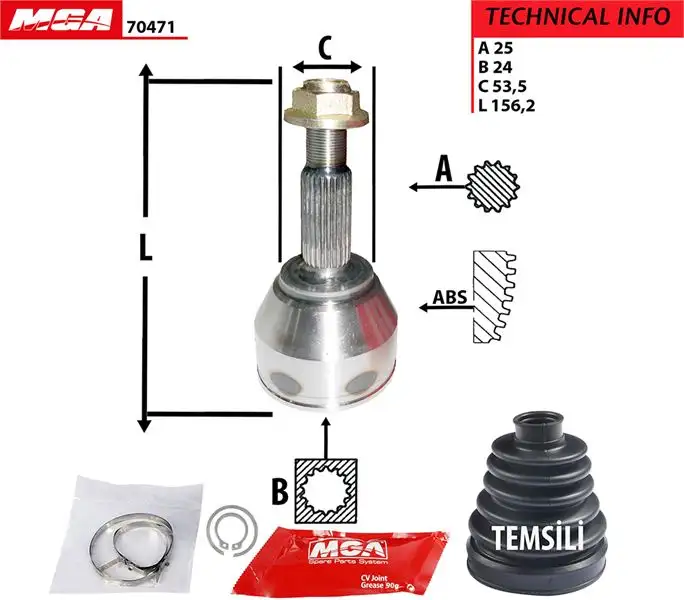 MGA 70471 Aks Kafası (Dış) 2T143A327BA