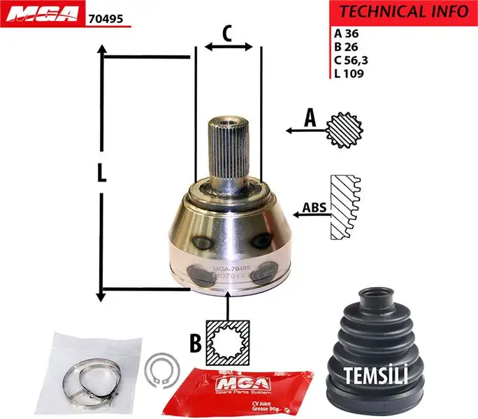 MGA 70495 Aks Kafası (Sol Dış) 3M513A328BF