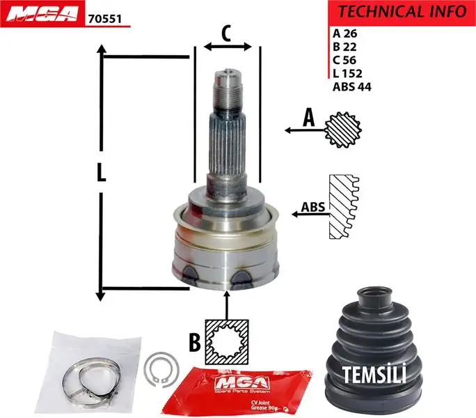 MGA 70551 Aks Kafası (Dış) F02425400