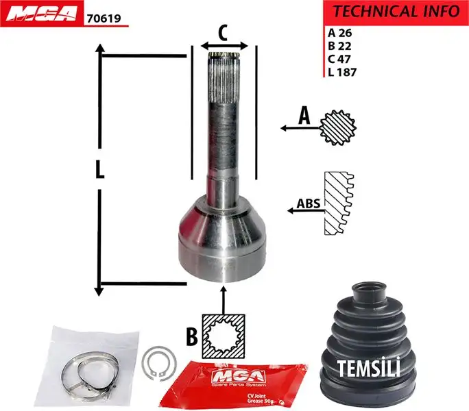 MGA 70619 Aks Kafası (Dış) 4410183000