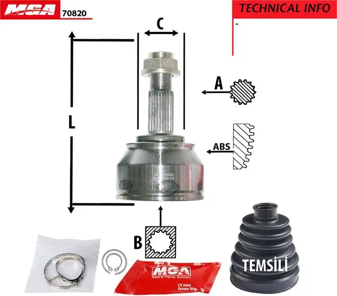 MGA 70820 Aks Kafası (Dış) 46307914