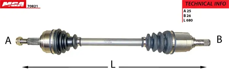 MGA 70821 Ön Aks (Sol) 391016204R