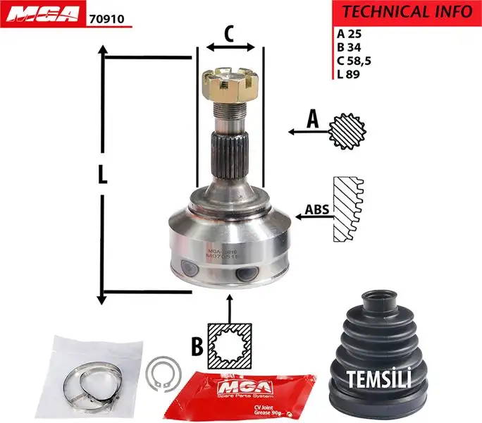 MGA 70910 Aks Kafası (Dış) 32734T