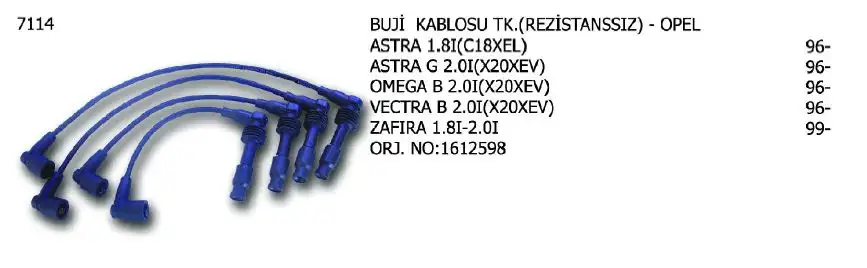 ÜNÜVAR 7114 Buji Kablosu 90443584
