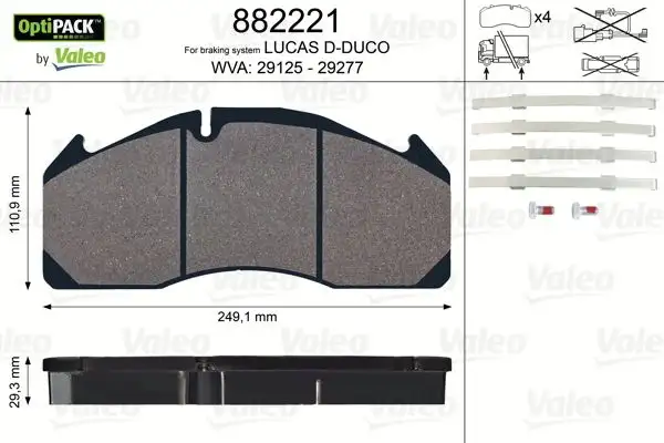 VALEO 882221 Ön Fren Balatası