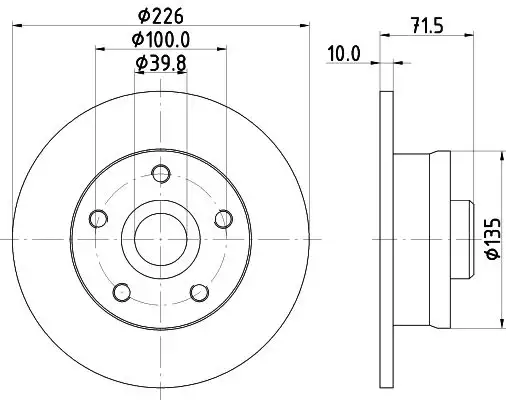 HELLA 8DD355102-751 Arka Fren Diski 357615601B