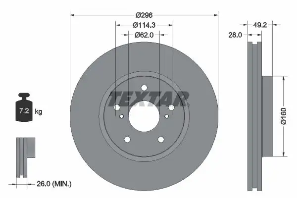 TEXTAR 92174303 Ön Fren Diski 435120P010