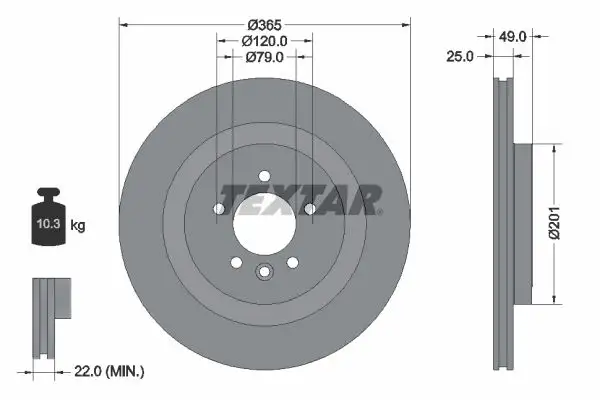 TEXTAR 92293003 Arka Fren Diski