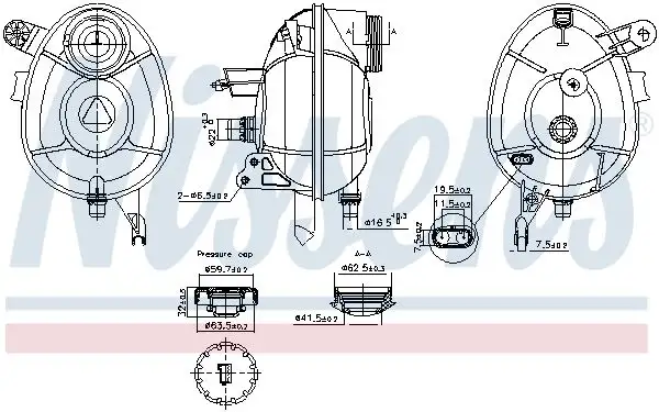 NISSENS 996201 Yedek Su Deposu A2055000049