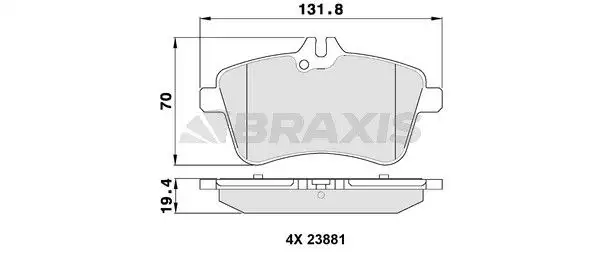 BRAXIS AA0099 Ön Fren Balatası A1694200820