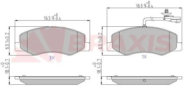 BRAXIS AA0601 Arka Fren Balatası