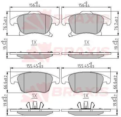 BRAXIS AA0646 Ön Fren Balatası