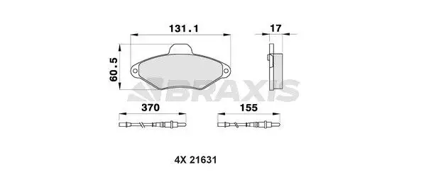 BRAXIS AB0160 Ön Fren Balatası
