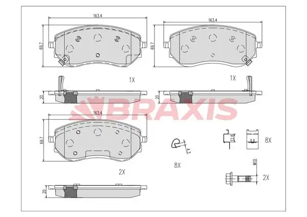 BRAXIS AB0621 Ön Fren Balatası D10605JU0A