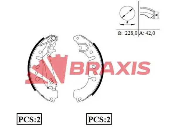 BRAXIS AC0095 Arka Fren Balatası 77367099