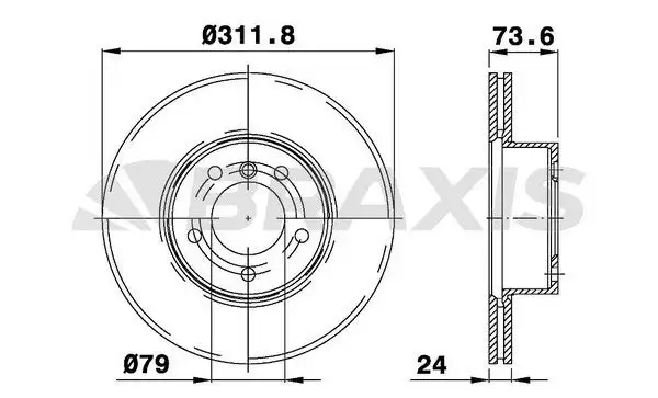 BRAXIS AD0139 Ön Fren Diski 34116855006