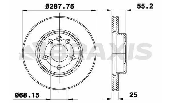 BRAXIS AE0160 Ön Fren Diski 7M0615301G